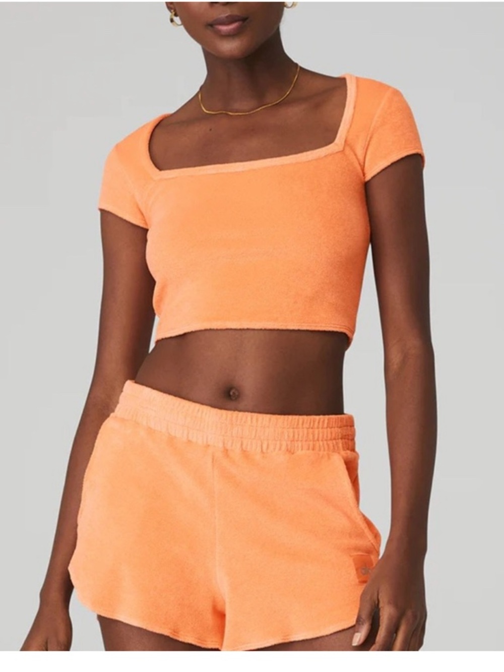Alo Yoga Orange Terry Crop Top - Women NWT